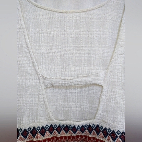 Great Used Condition Ecote Boho Cotton Low Cut-Out Back Embellished Tank Top Lg. - Picture 9 of 10